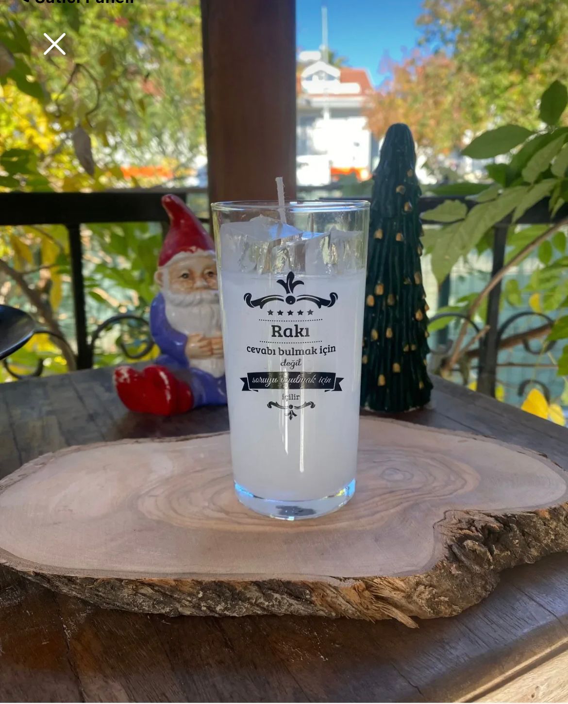 Orjinal Rakı Mum (YENİ RAKI) bardağında  jel parafin ile yapılmıştır.
