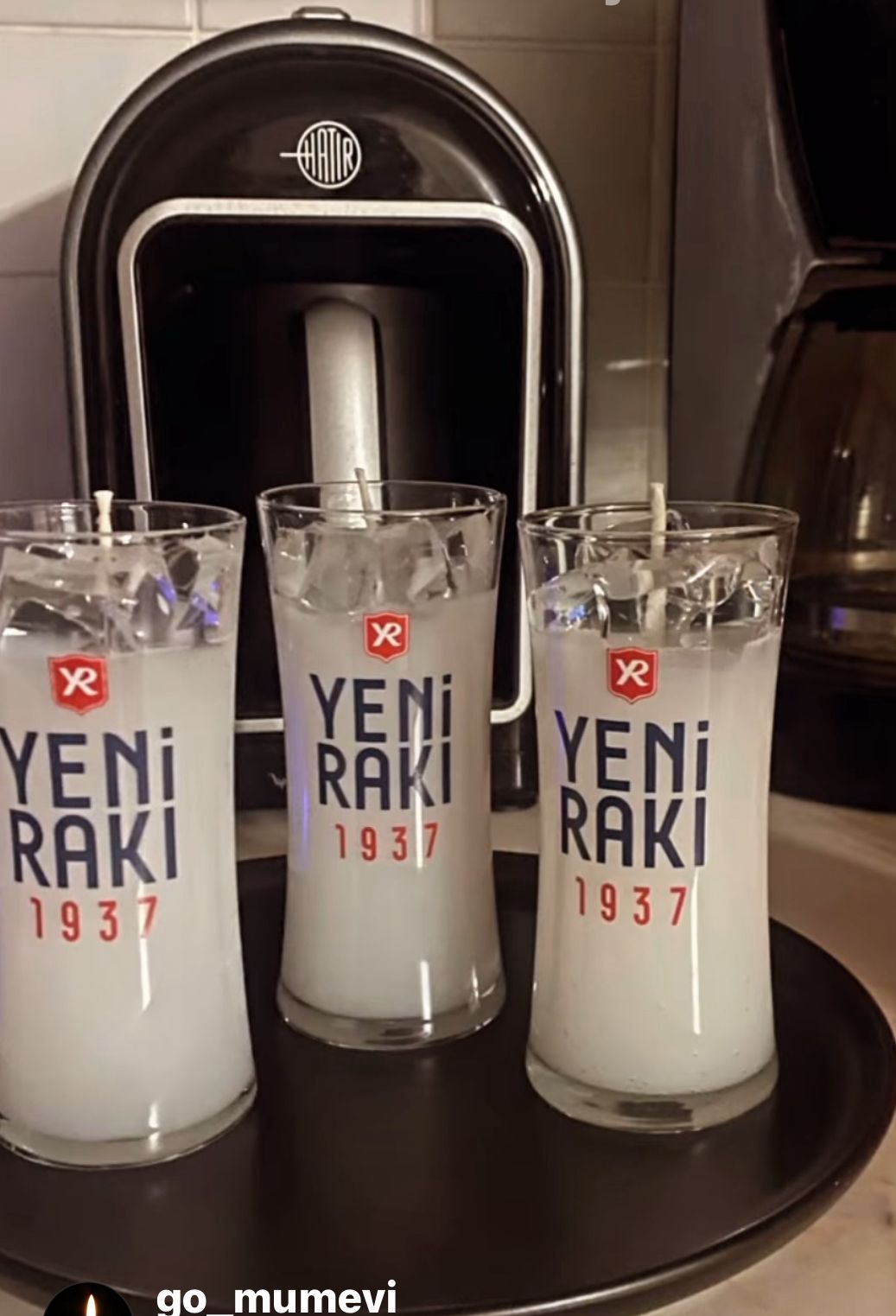 Orjinal Rakı Mum (YENİ RAKI) bardağında  jel parafin ile yapılmıştır.